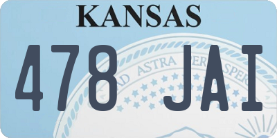 KS license plate 478JAI