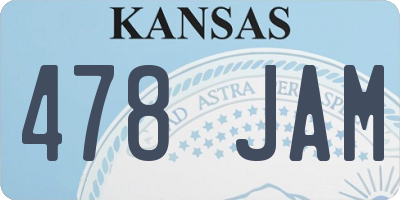 KS license plate 478JAM
