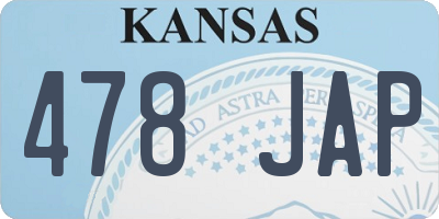 KS license plate 478JAP