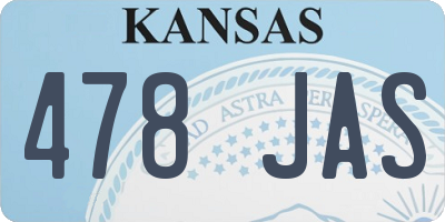 KS license plate 478JAS