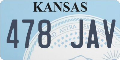 KS license plate 478JAV
