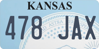 KS license plate 478JAX