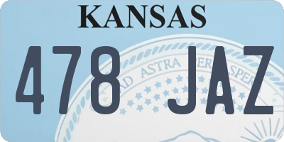 KS license plate 478JAZ