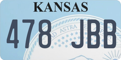 KS license plate 478JBB