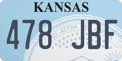 KS license plate 478JBF