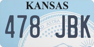 KS license plate 478JBK