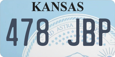 KS license plate 478JBP