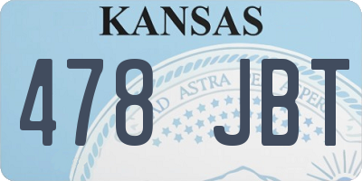 KS license plate 478JBT