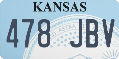 KS license plate 478JBV