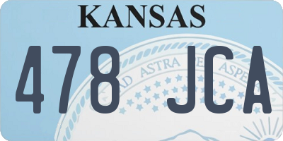 KS license plate 478JCA
