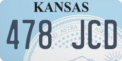 KS license plate 478JCD