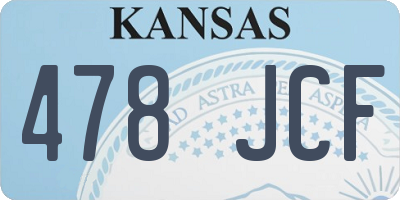 KS license plate 478JCF