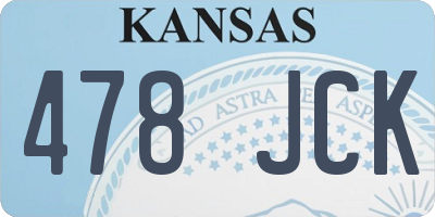 KS license plate 478JCK