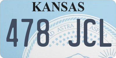KS license plate 478JCL
