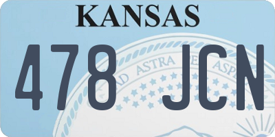 KS license plate 478JCN