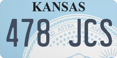 KS license plate 478JCS