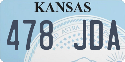 KS license plate 478JDA