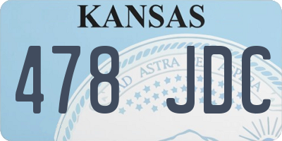 KS license plate 478JDC