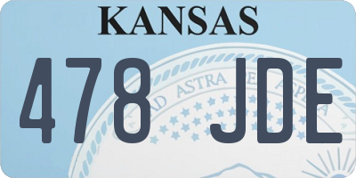 KS license plate 478JDE
