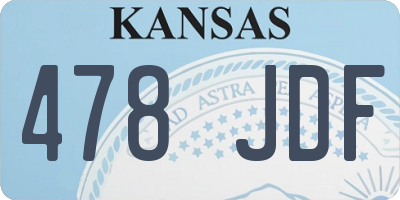 KS license plate 478JDF