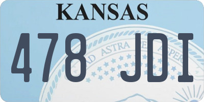 KS license plate 478JDI