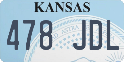 KS license plate 478JDL