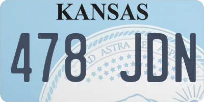 KS license plate 478JDN