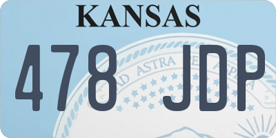 KS license plate 478JDP