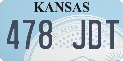 KS license plate 478JDT