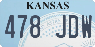 KS license plate 478JDW