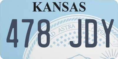 KS license plate 478JDY