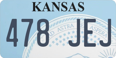 KS license plate 478JEJ