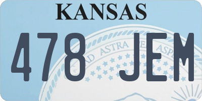 KS license plate 478JEM
