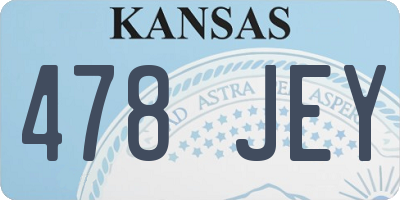 KS license plate 478JEY
