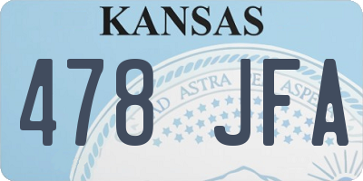 KS license plate 478JFA