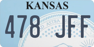 KS license plate 478JFF