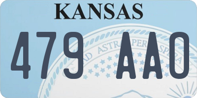 KS license plate 479AAO