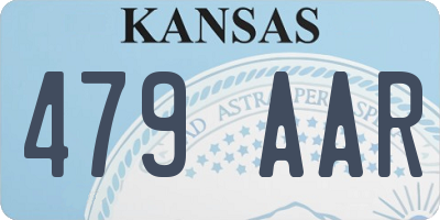 KS license plate 479AAR