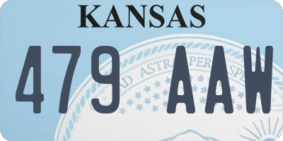 KS license plate 479AAW