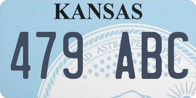 KS license plate 479ABC