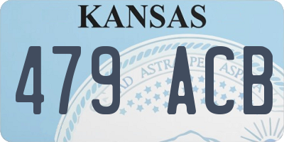 KS license plate 479ACB
