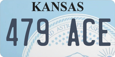 KS license plate 479ACE