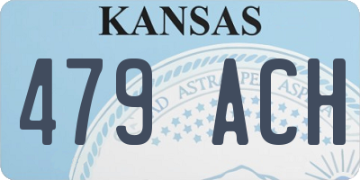 KS license plate 479ACH