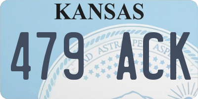 KS license plate 479ACK