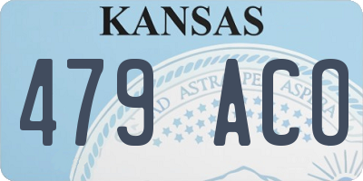 KS license plate 479ACO