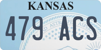KS license plate 479ACS