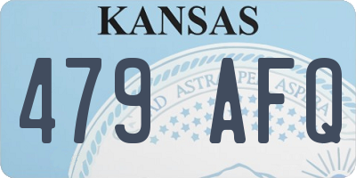KS license plate 479AFQ