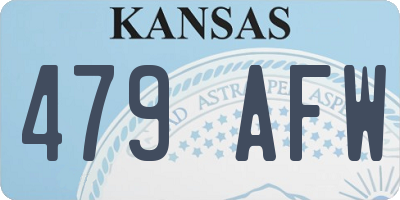 KS license plate 479AFW