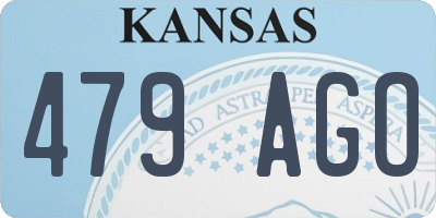 KS license plate 479AGO