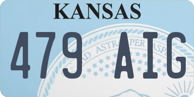 KS license plate 479AIG